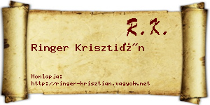 Ringer Krisztián névjegykártya