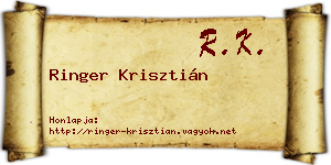 Ringer Krisztián névjegykártya